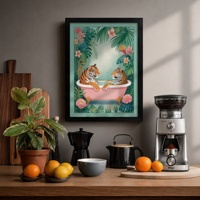 Tigers in the Tropics Eclectic - Framed Print