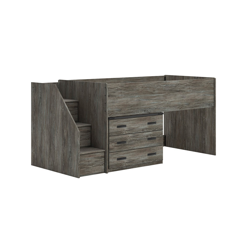 Frandern Twin Loft Bed With Drawer Storage