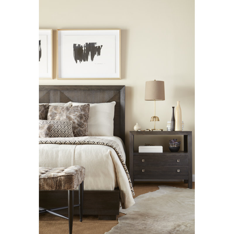 Aspen 2 - Drawer Solid Wood Nightstand, Mojave