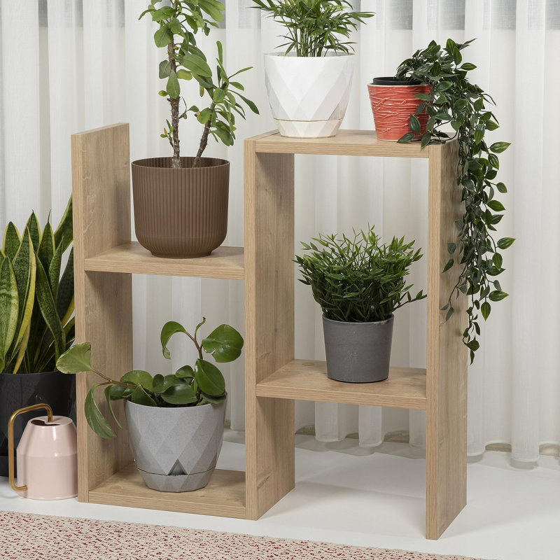 2 Tier Side Table with Storage, Oak