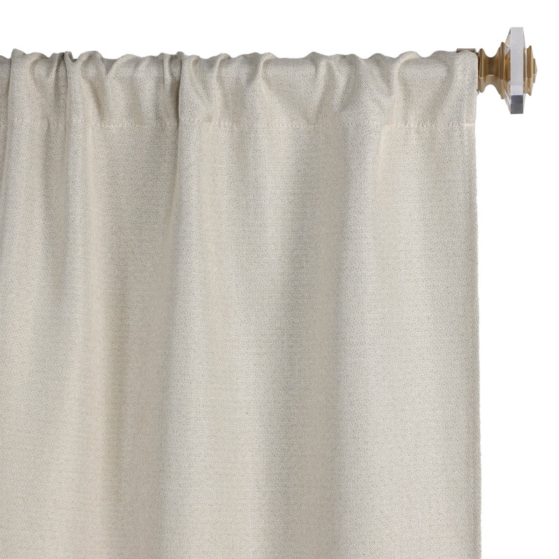 Frosted Almond Linen Pattern Blackout Curtain Panels, 26" x 63"