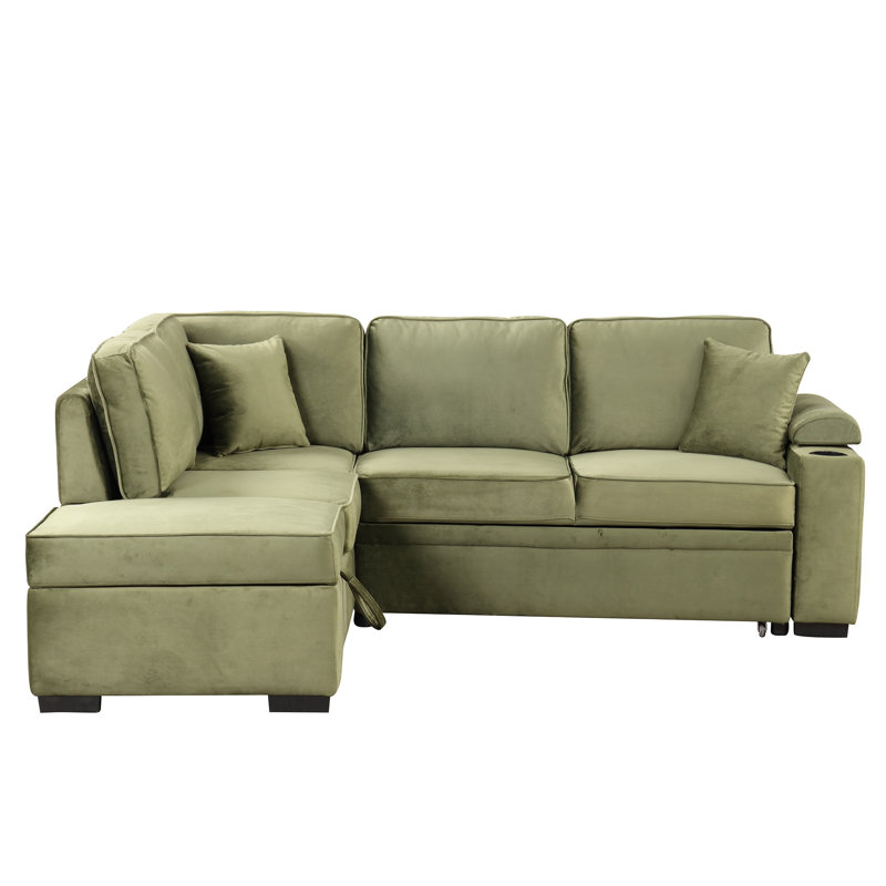 Canapé-lit 84,75 po, Velours - vert