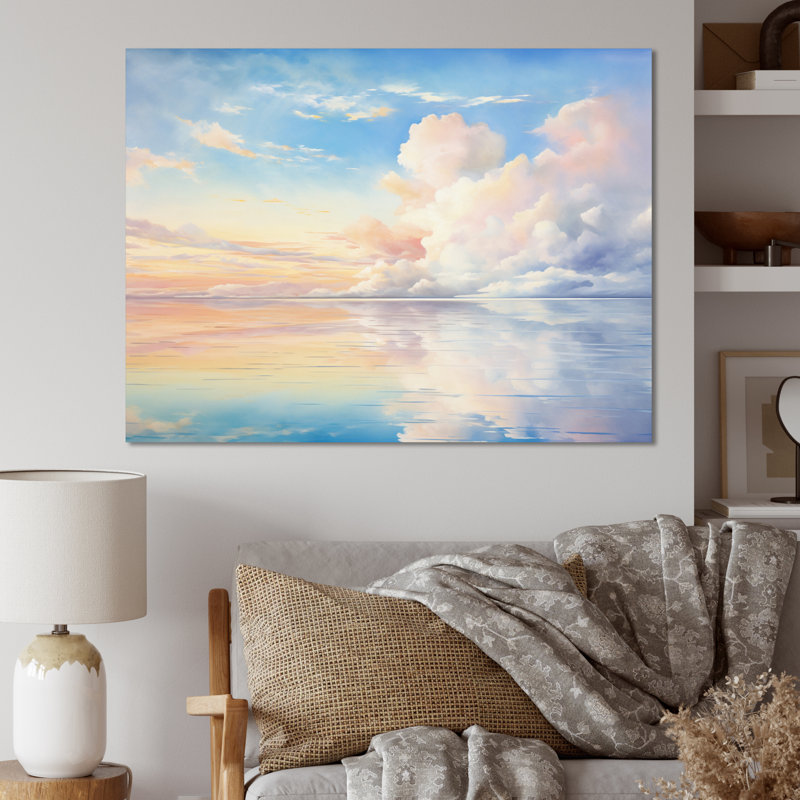 White Sky Pure Elegance III - Nautical & Beach Wall Art Prints, H 24 po x l 32 po x P 1 po, Toile tendue