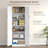 67" Freestanding Kitchen Pantry, 4-Door Storage Cabinet Organizer With Adjustable Shelves, Kitchen Cabinet With Doors And Shelves, Distressed White