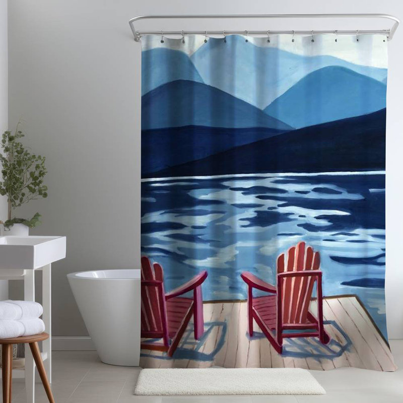 Shower Curtain LA141 – Polyester Shower Curtain, Dye Sublimation Print, 71" W × 74" L