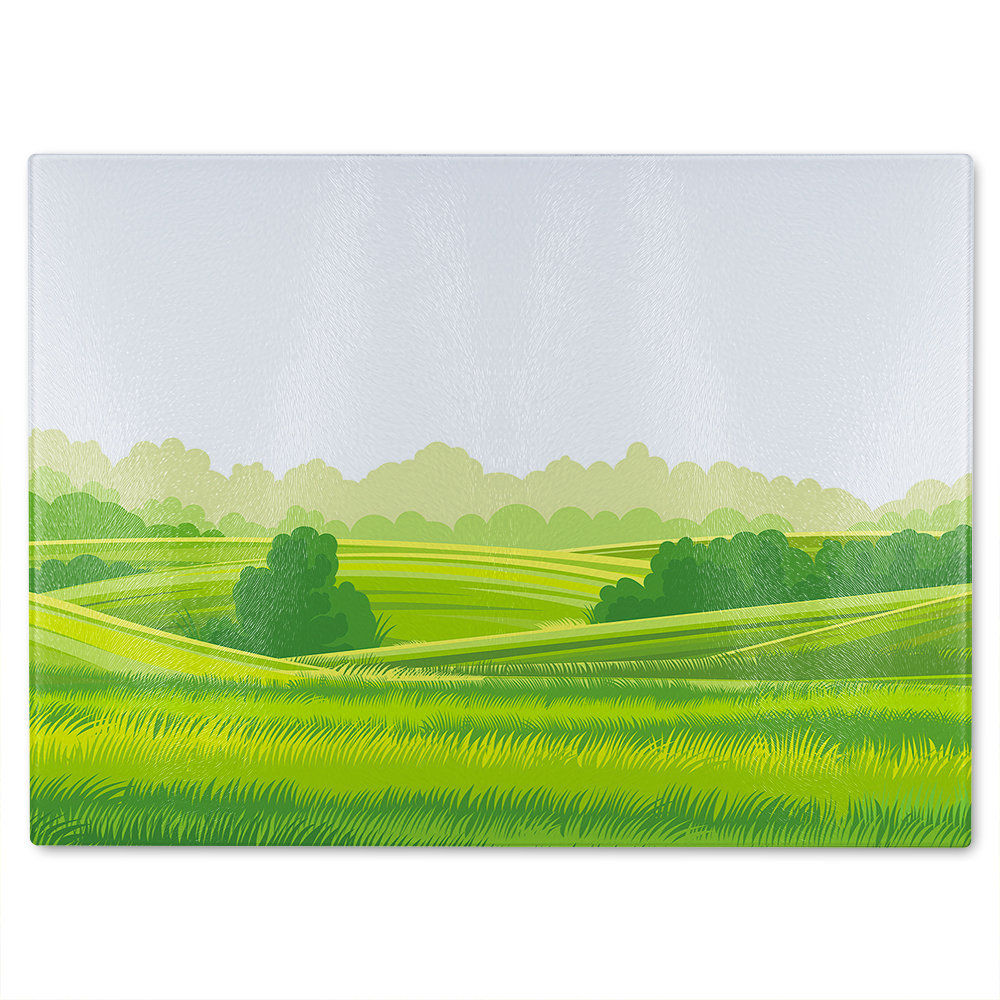 Landscape illustration Designer Glass Chopping Board