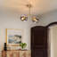 Glass Semi Flush Mount 2-lights E27 gold