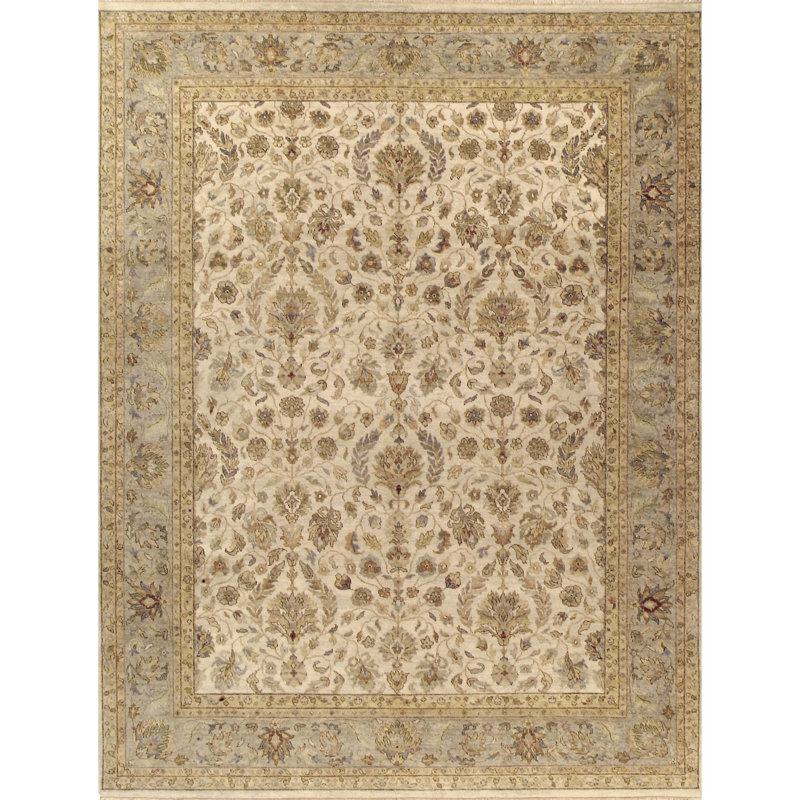 Hand Knotted Wool Oriental Area Rug in Beige/Brown/Gray/Ivory, Runner 14' x 28'