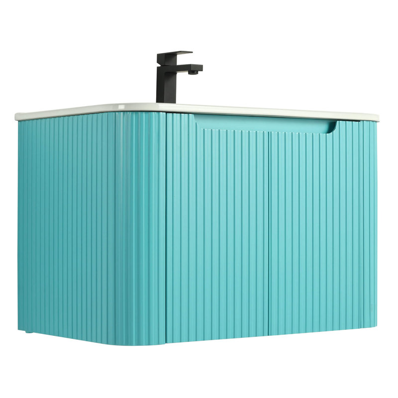 Meuble-lavabo moderne Caskvalley, Bleu Tiffany