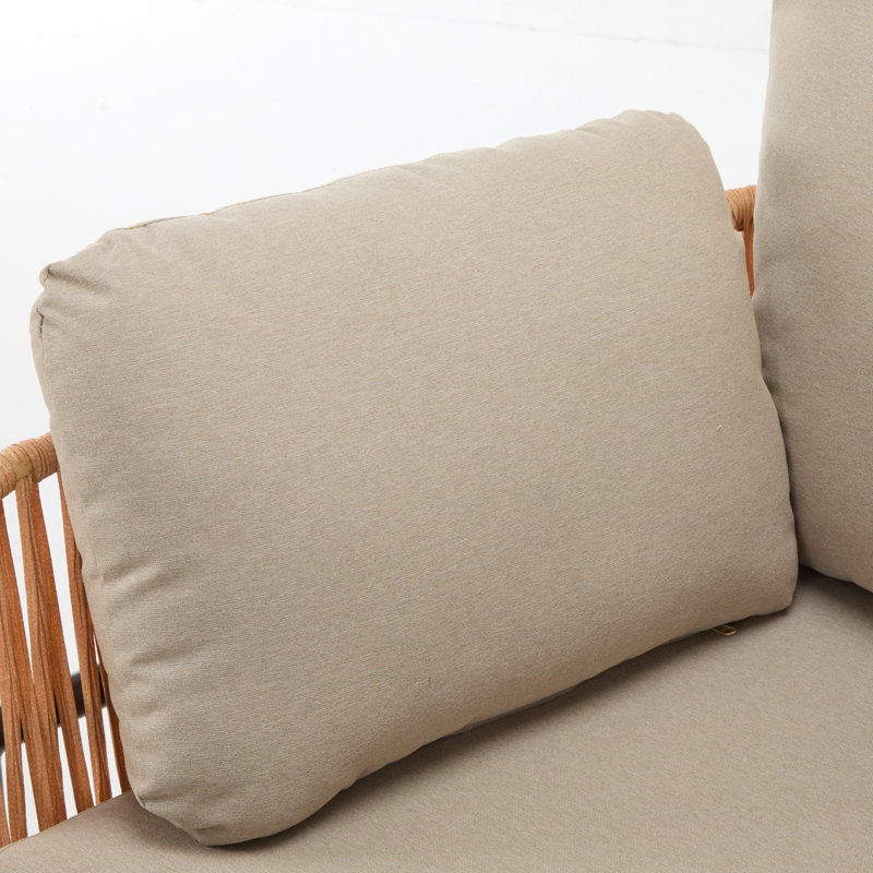 Méridienne polyvalente de 36 po en beige avec une conception spacieuse en fer moderne, Naturel