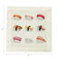 Sushi Town Hemstitch Cocktail 6" Linen/Cotton Napkin