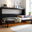 Lit escamotable sur le côté avec motif imprimé moderne, éclairage DEL sous le lit et prise USB intégrée, lit mural peu encombrant avec lumières d'ambiance pour petits appartements et chambres d'amis-1938737452-1938737450