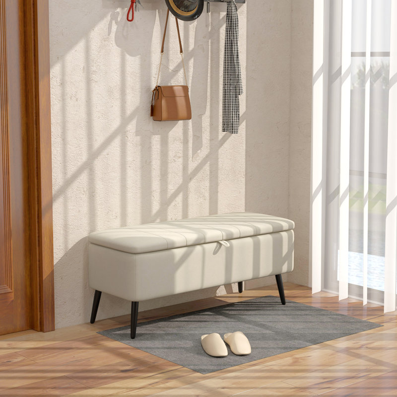 Ehrenberg Polyester Upholstered Storage Bench