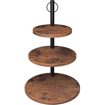 3 Tier Rustic Wood Round Cupcake Stand, Tiered Dessert Table Display Tower for Wedding, Birthday, Graduation, Baby Shower & Party Events