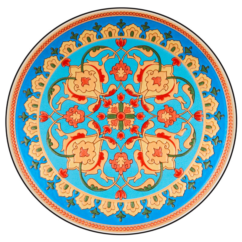 Table d'appoint de patio avec tablette Fenske, Bleu