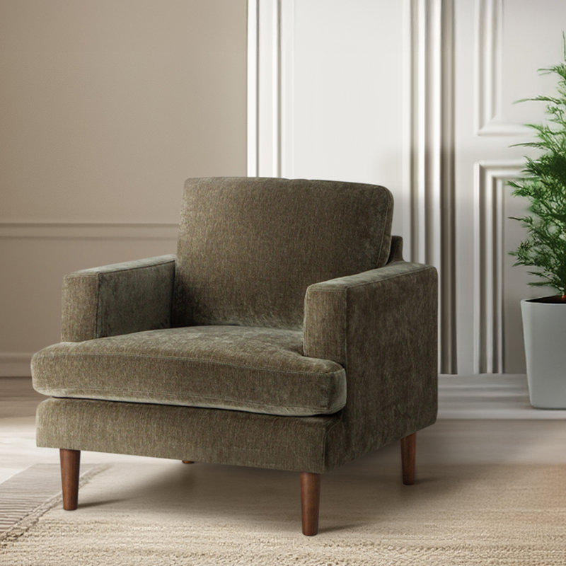 Laguna Upholstered Armchair, Olive Green Performance Chenille