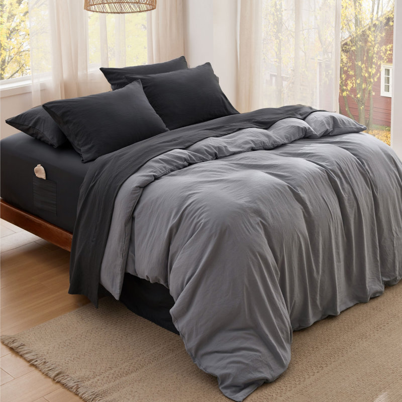 Bedsure Deep Pocket Full Size Sheets Set - 6 Piece, Prewashed Ultra-Soft Full Size Bed Sheets, Fits Mattresses Up To 18 Inches Thick, Breathable & Secure Fit, Hotel Luxury Bedding, Black