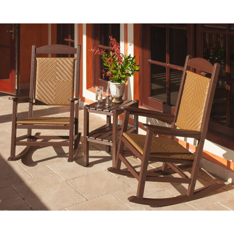 Chaise berçante POLYWOOD Classics, Cadre blanc / Tissage blanc