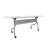 Rectangle 2 Person Flip Top Modular Training Table with Casters and Modesty Panel and Cable Management-56597175