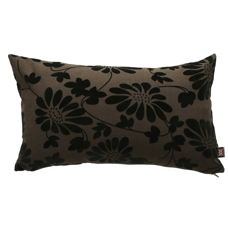 Alta Floral Rectangular Throw Cushion, Brown