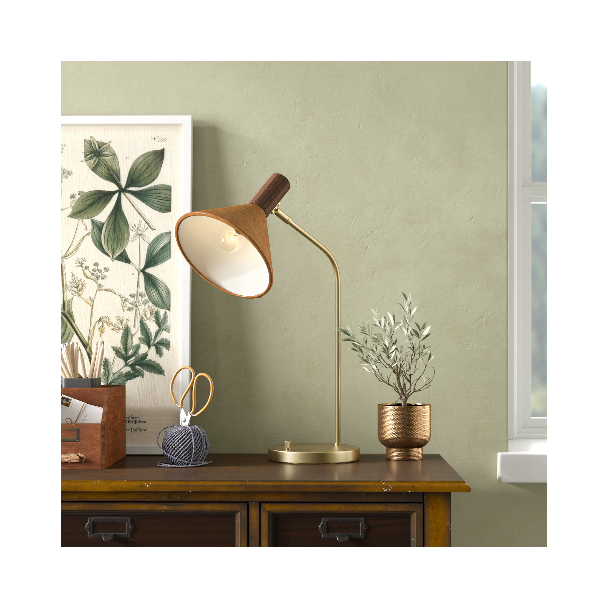 Desk Lamp, Natural Walnut