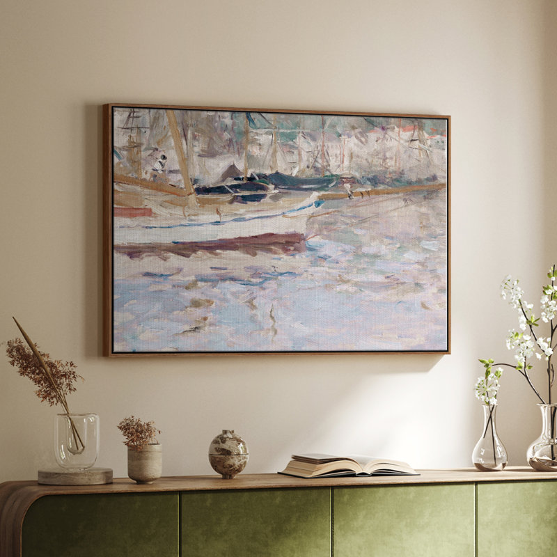 Vintage Nautical Print-CLXXIV -Gallery Wrapped Canvas, H 17 po x l 25 po, Toile encadrée noyer flottant
