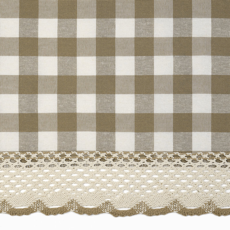 Linhart Checkered Cotton Blend Tablecloth, 104" x 60", Taupe