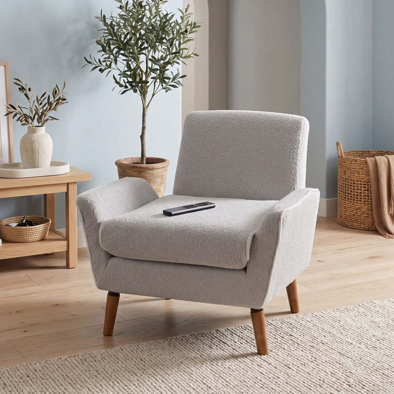 Fauteuil d'appoint rembourré avec pieds, Grey