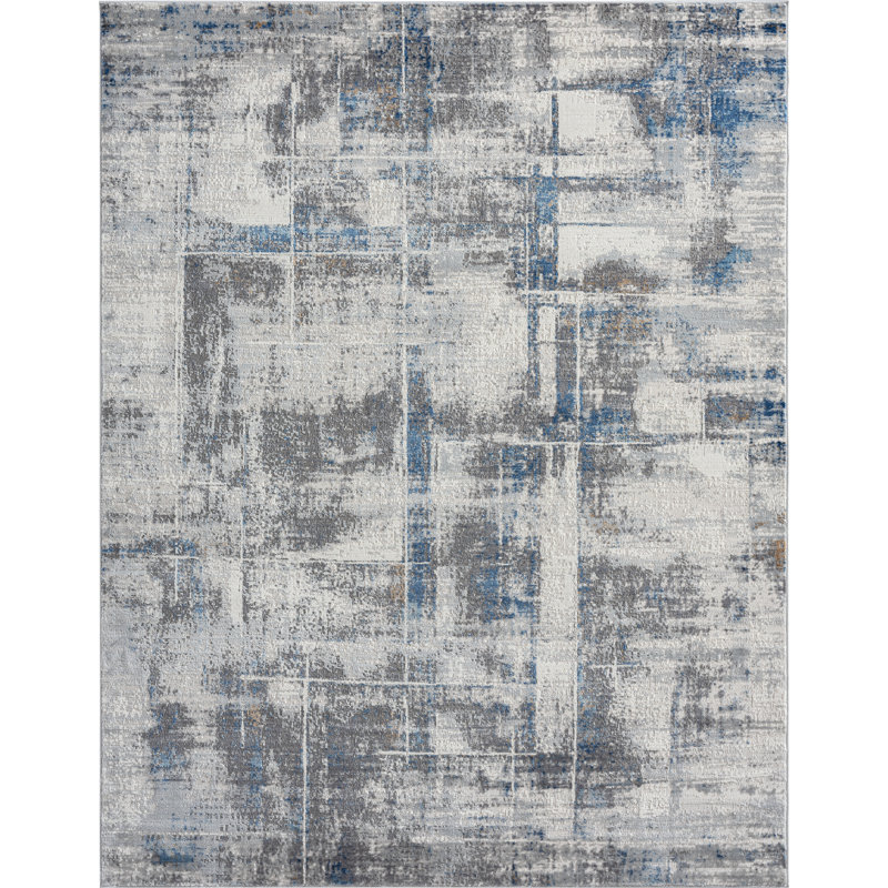 Michigamme Area Rug in Blue/Gray, Rectangle 8'6" x 11'6"