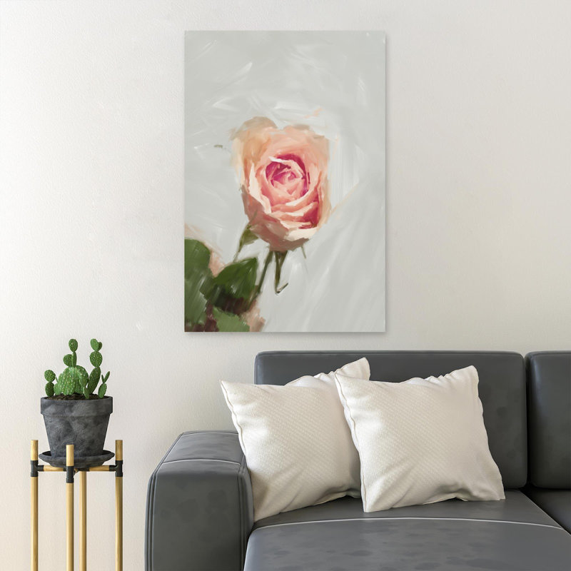 Pink Rose In Bloom Close Up Photo 3 - 1 Piece Rectangle Graphic Art Print On Wrapped Canvas, 20" H x 16" W