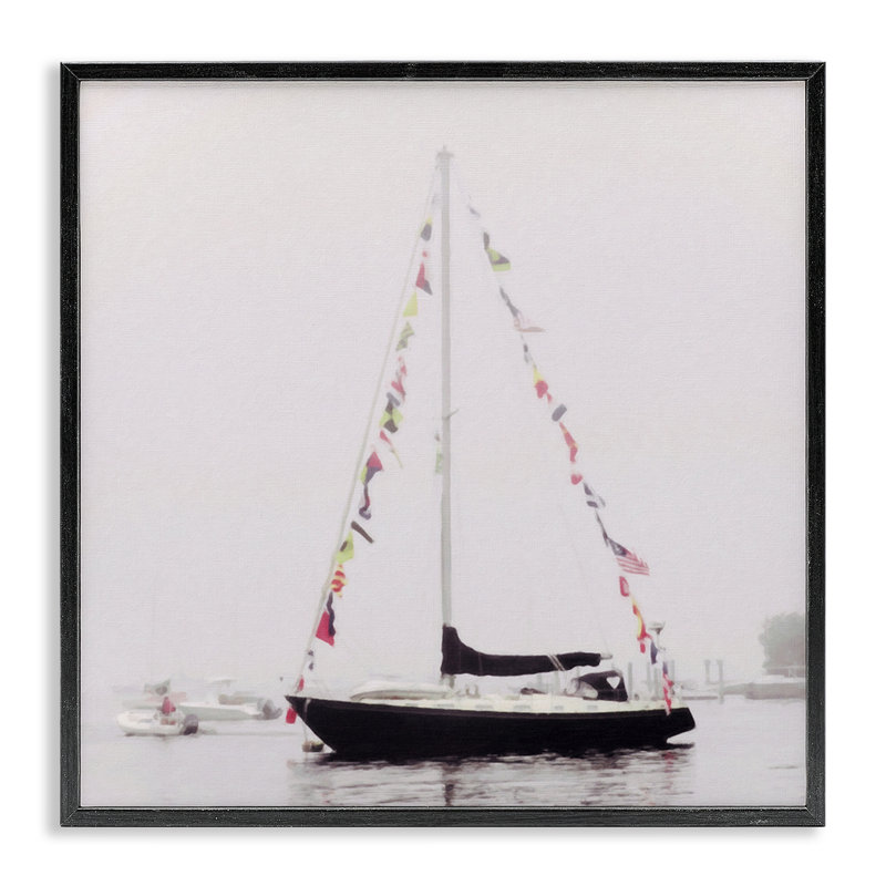 «Sail Flags in Harbor», estampe numérique encadrée par Graffi *ee Studios, Giclée encadrée noir minuit, H 24 po x l 24 po