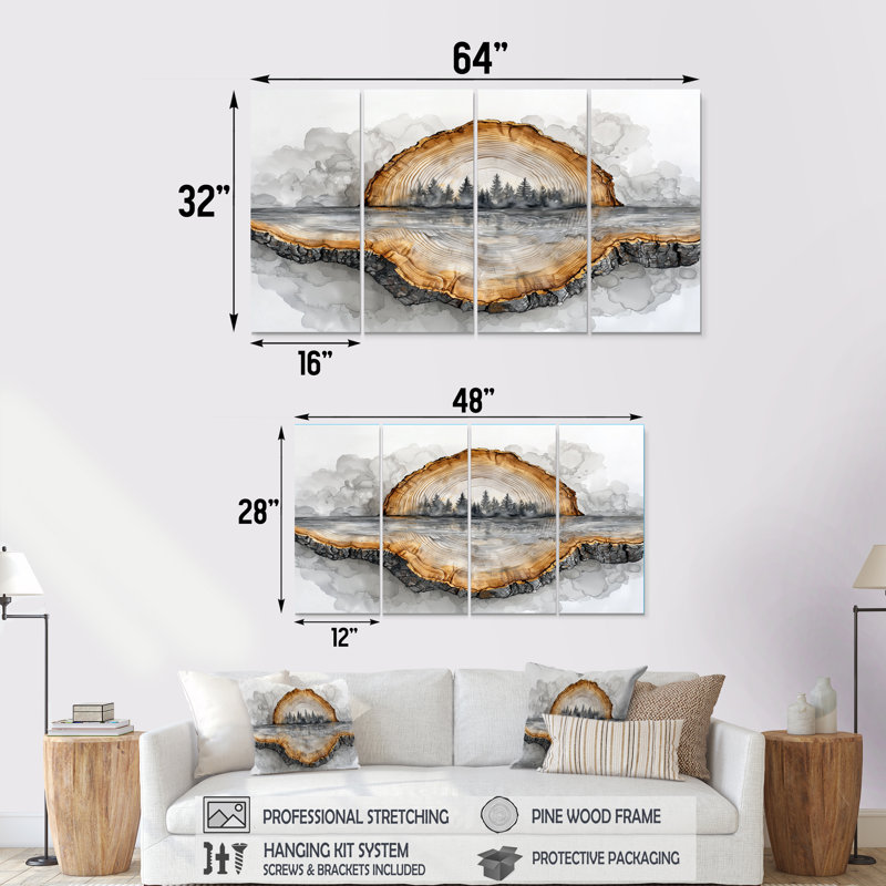 Mulroney - Art mural - Ensemble d'art mural, 4, H 32 po x l 64 po