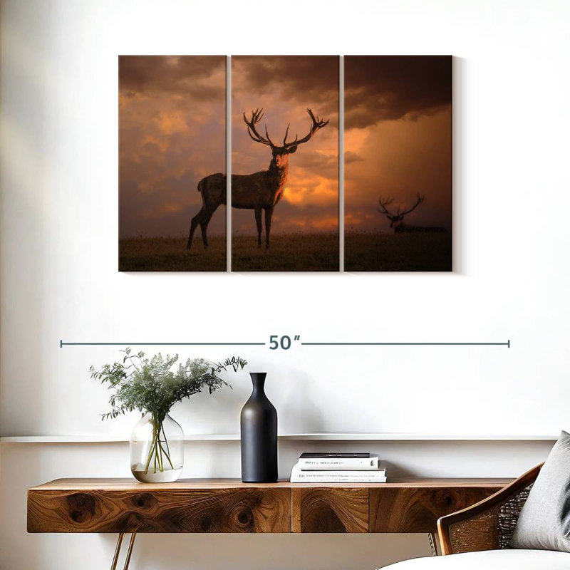 Brampt Sunset Deer, 24" H x 38" W
