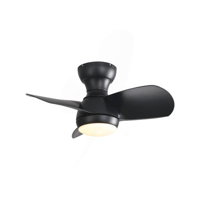 Ventilateur de plafond de chambre à coucher de 23 pouces avec moteur à courant continu à télécommande 3 pales à intensité variable 3 couleurs ABS avec lumière DEL de 18 W