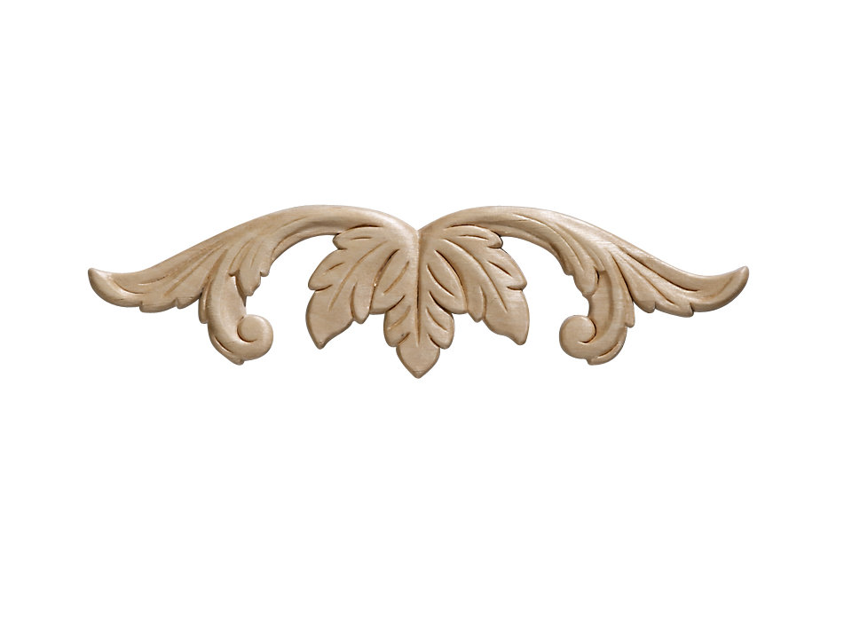 2.44'' H x 9'' W x 0.22'' D Wood Onlay Scroll Ornamental Mouldings