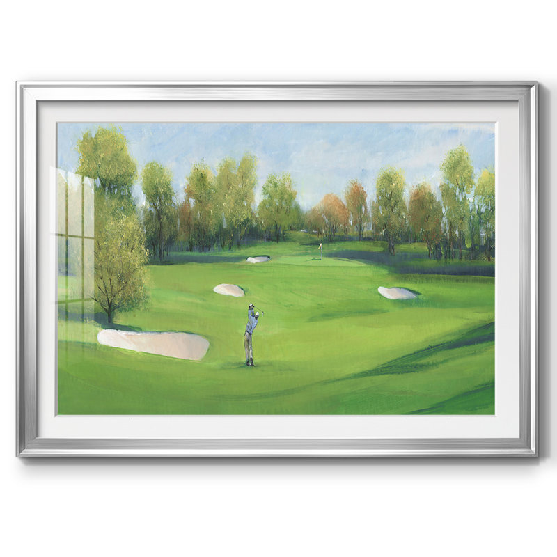 " Fairway Shot II ", 27" H x 39" W x 1.5" D, Silver
