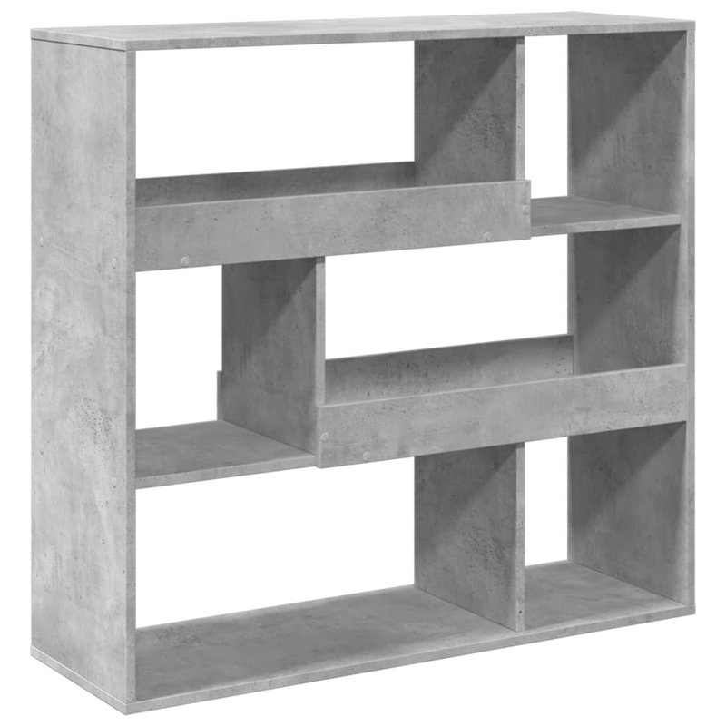 Schrey 94.5cm H Book Cabinet Bookcase, Concrete Grey, (3 Shelves) 94.5cm H x 100cm W x 33cm D