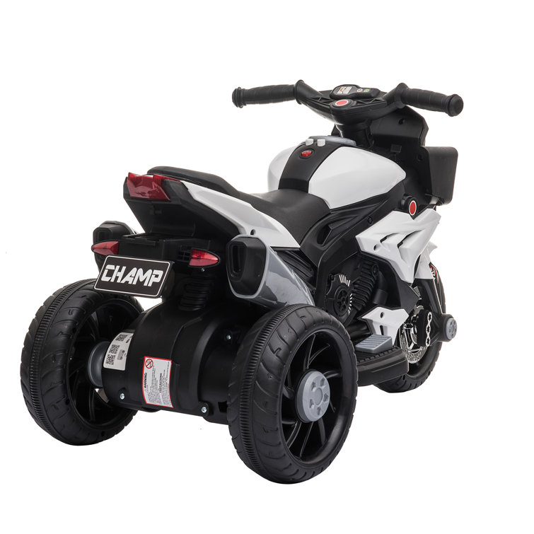 Kids Electric Pedal Motorcycle Ride-On Toy Aosom Finish: White