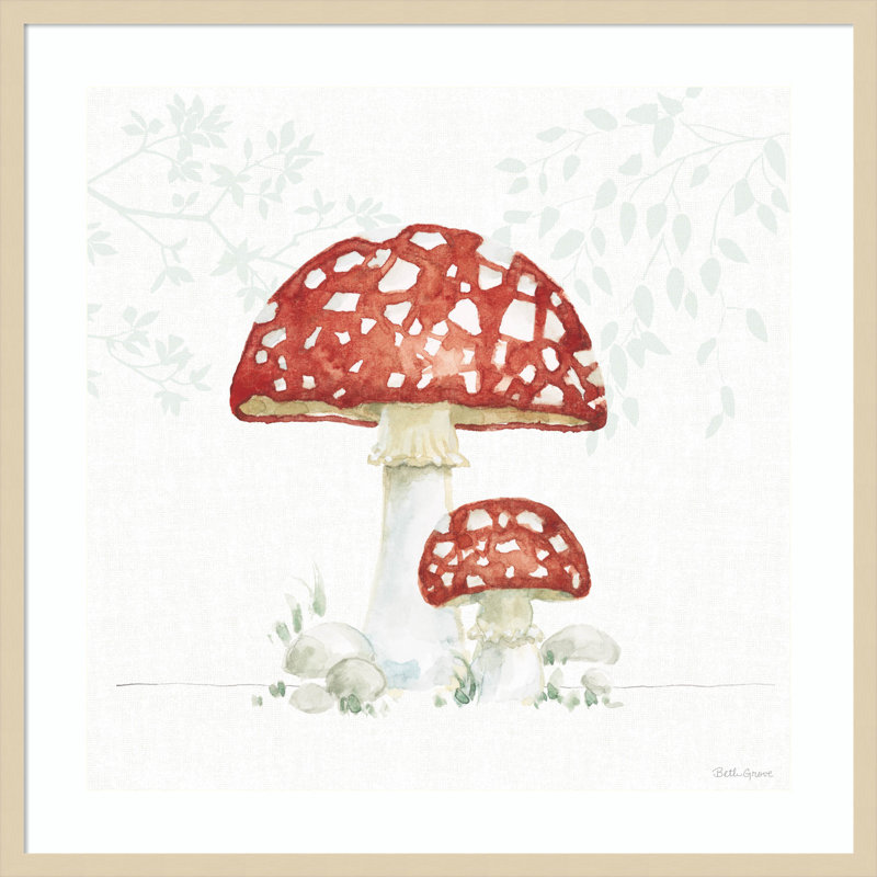 « Woodland Love Red Mushroom » de Beth Grove – Affiche encadrée en bois, H 33 po x l 33 po