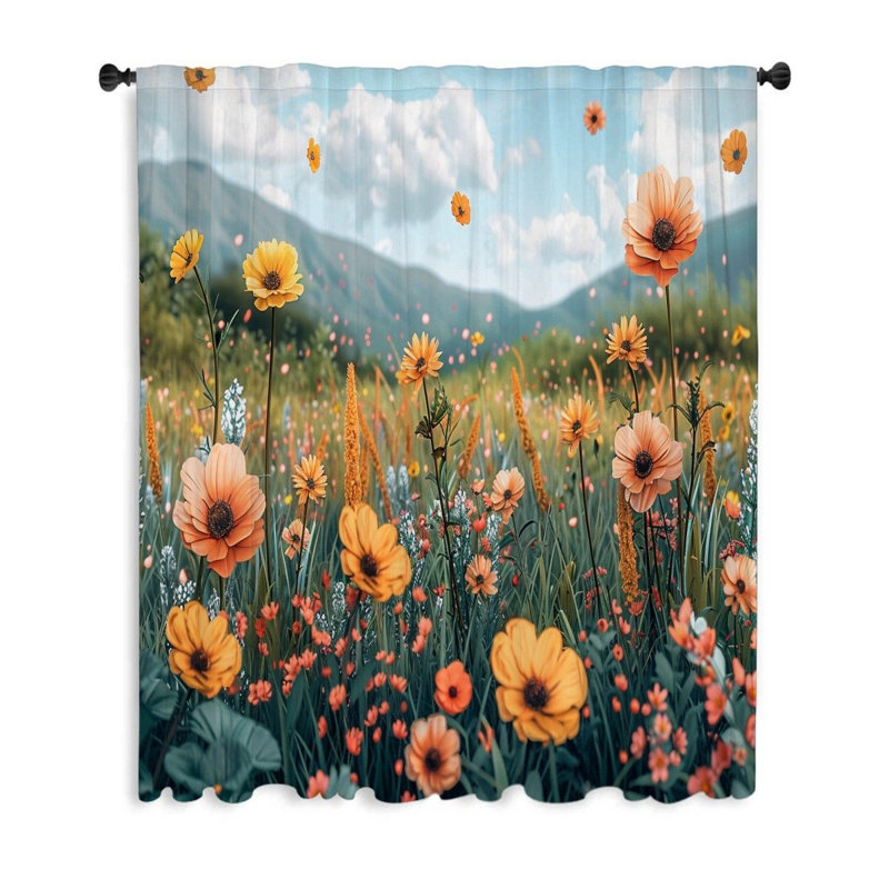 Meadow Nature Vibrant Blackout Curtain Single Panel, 53" W x 87" L