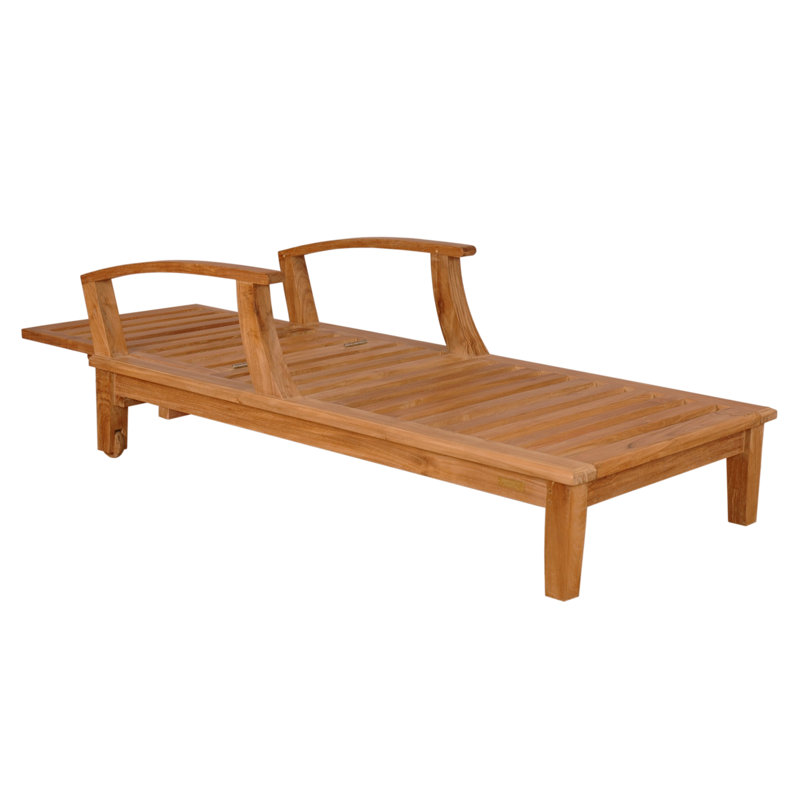 Brianna Outdoor Teak Chaise Lounge