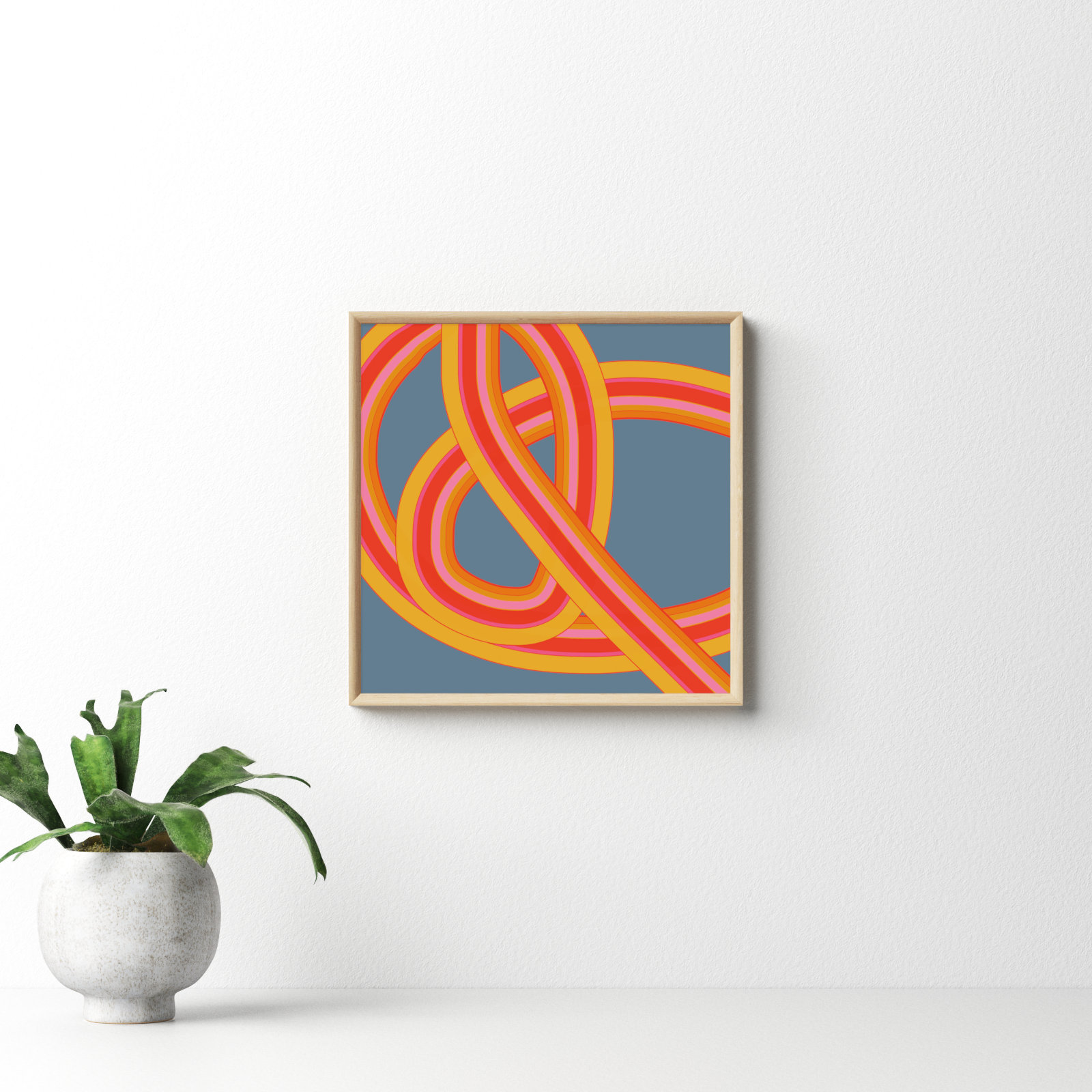Twist Series I "Hawaiian Twist" Print, Brown, 16" H x 16" W x 1.25" D