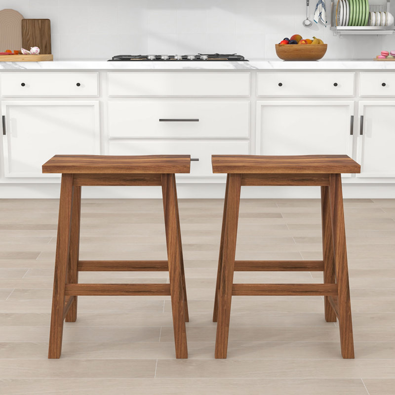 Otmar Solid Wood Counter Stool, Walnut