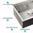 33" Stainless Steel Kitchen Sink - And Long Lasting Material 304 Deep Built-In Track For Accessory Placement