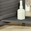 Paravent 4 pliant avec rangement, écran d'intimité gris de 5,6 pi pour chambre / bureau, paravent de style rustique, bureau de chambre à coucher avec tablettes, aspect bois