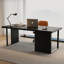 Bureau rectangulaire en bois massif noir-678338886