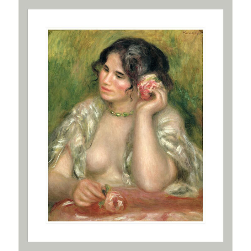 Gabrielle avec une rose par Pierre-Auguste Renoir, impression giclée encadrée, 27,59 po H x 23,5 po L