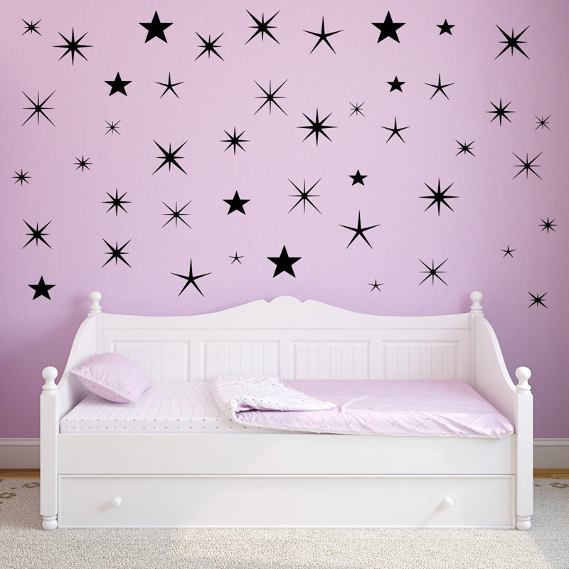 Décalcomanie murale étoiles assorties Hurtado, Noir