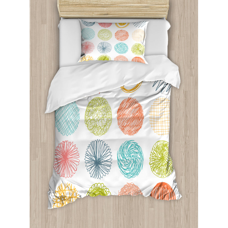Ensemble de housse de couette 3 pièces en microfibre jaune / bleu sarcelle / vert Cottage Americana