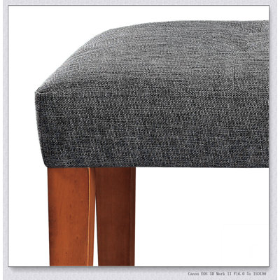 Banc Charla en tissu et finition chêne Design simple, confortable et durable, banc multifonctionnel